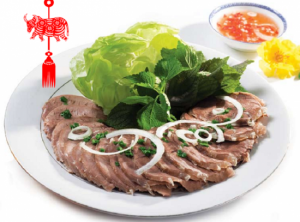 Bắp Bò Hấp Cuốn Bánh Tráng